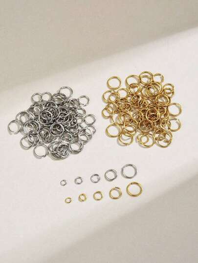 60/400 piezas Anillos divididos de acero inoxidable 304# de color dorado para hacer joyas, pulseras, collares, aretes y accesorios DIY de 4/5/6/8/10mm