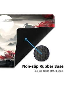 长款游戏鼠标垫，加长动画大号桌垫，带防滑底座，全尺寸键盘垫，缝边设计，适用于游戏和办公（风景画动画复古款） - 查看 7