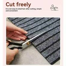 1 pieza Alfombra de pasillo con respaldo de goma, alfombra de área antideslizante lavable para interiores/exteriores para entrada y balcón - Gris - Ver 4