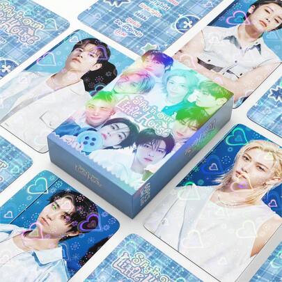 60PCS K/Pop StrayK!Ds "Stay In Our Little House" Themed Holographic LOMO Card Set, Featuring Idol Photo Cards Of All Members , Le E Know, Changbin, Fel!X, Sevngmin, And I.N. A Popular K-Pop Boy Group Merchandise