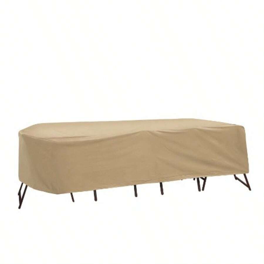 Protective Covers Weatherproof Patio Table Chair Set Cover 60 Inch x 66 Inch Oval/Rectangle Bar Table Tan - Bronceado - Ver 1