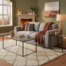 HOMEMAKE FURNITURE Conjunto de 2 Mesas de Centro Una Mesa Cuadrada Alta y Una Mesa Rectangular Baja Mesas Auxiliares Anidadas para Espacios Interiores En Hogares y Oficinas - Por supuesto - Ver 4