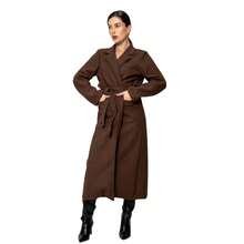 Women's Max Long Overcoat In Brushed Wool Hbd Plus - Sbt-005 - Coffee Brown - View 1