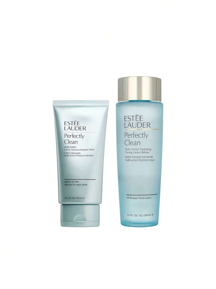 Estée Lauder [Bundle] Perfectly Clean Multi-Action Creme Cleanser/Moisture Mask 150 Ml + Multi-Action Hydrating Toning Lotion/Refiner 200 Ml - Perfectly Clean - View 1