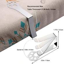 8pcs Stainless Steel Tablecloth Clips, Cat Paw Triangle Non-Slip Stainless Steel Tablecloth Clips, Outdoor Meeting Butterfly & Leaf Tablecloth Fixation Clips, Adjustable - Multicolor - View 5