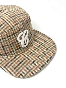 1pc Men's G Letter Embroidered Leopard Print Hat, Street Hop Cap, Warm Plaid Flat Brim Hat, - A - Xem 2