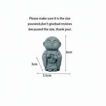 2.5-Inch Sandstone Japanese Monk Figurine, Home Decor, Jizo Statue Design, Fish Tank Decoration, Micro Landscape Ornament, Zen Decor - Model E - Monk With Buddhist Beads - View 12