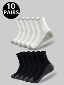 1/5/10/20 双装男士灰色中筒袜，防臭、透气、舒适、四季皆宜的休闲袜 - 彩色 - 查看 14