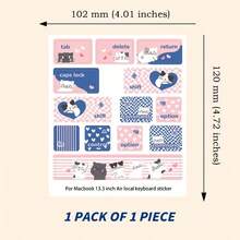 Cute Cartoon Design Keyboard Sticker For MacBook Air, Self-Adhesive PVC Decal With Playful Cat Pattern, Easy To Apply And Remove, Perfect For Personalizing Your Laptop - View 16