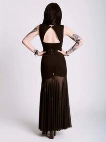 1 chiếc dây đeo ngực kiểu punk màu đen gợi cảm dành cho nữ, cổ áo bạc, thích hợp cho các bữa tiệc ngày lễ, đi hộp đêm hoặc quán bar. - màu đen - Xem 7