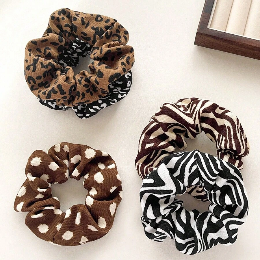 3个法式豹纹大号发圈，女士发饰，女士发绳，母亲节礼物