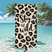 1pc Extra Large & Ultra SoftMicrofiber Beach Towel - "StayWild" Leopard Print, Quick Dry,Super Absorbent, Lightweight,Sand-Free, Ideal For Beach, Pool,Camping & Travel, Valentine's Gift,Beach Essential InspirationalDesign | Plush Absorbent Towel - 2 - View 7