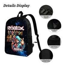 Game Virtual World Backpack Rucksack School Bookbag  Large Capacity Lightweight Back Packs Daypack Laptop Bag For Outdoor Sport Travel Casual Teen Youth Women Men - 黑色 - 查看 5