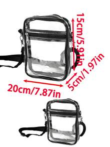 1 chiếc túi đeo chéo trong suốt cho trẻ em, túi PVC trong suốt, ví trong suốt, túi đeo vai mini trong suốt, túi trong suốt cho học sinh, túi đi học, túi xách tay cho trẻ em, túi trong suốt dùng khi kiểm tra an ninh, túi trong suốt dùng khi đi xem hòa nhạc, túi trong suốt dễ nhìn, túi đeo chéo nhẹ, túi nhiều khóa kéo, túi tote trong suốt bền chắc - Trong sáng - Xem 6