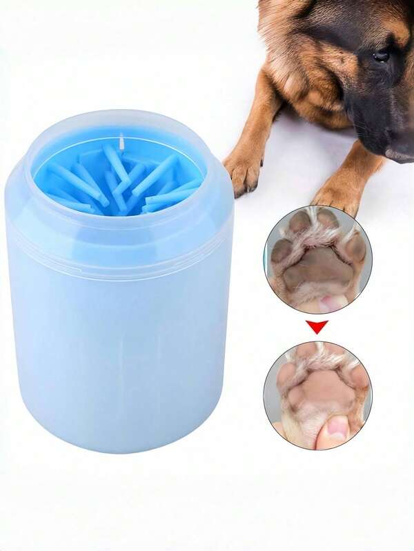 Juego de limpieza de 2 en 1 con taza y cepillo de silicona para patas de perro, limpiador portátil de patas sucias, regalo ideal para propietarios de perros grandes
