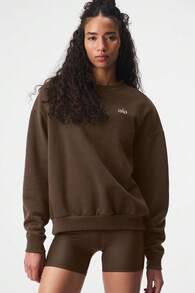 Alo Yoga Alo Accolade Crew Neck Pullover Unisex Style Designed For A Boxy Espresso Pink U3031rg - màu nâu - Xem 2