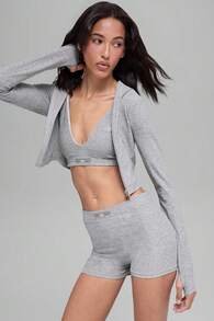 Alo Yoga Alo Alosoft Sincere Fitted Jacket True To Size Women's Athletic Heather Grey W4736r - 灰色 - 查看 3
