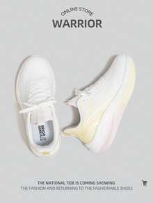 WARRIOR 1 Pair Sporty Breathable Color Block Sneakers, Versatile For Spring - White Powder - View 5