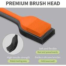 Silicone Basting Pastry Brush - Cooking Brush For Oil Sauce Butter Marinades, Food Brushes For BBQ Grill Kitchen Baking, Baster Brushes Baste Pastries Cakes Meat Desserts, , Dishwasher - 2 Pack - Black, Orange - View 4