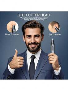 Man Shaving & Accessories And Nose Hair Trimmer - Black - View 2