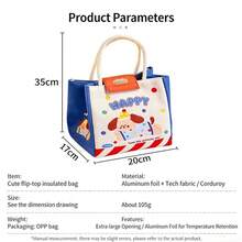 Cute Flip-Top Insulated Lunch Bag, Large Capacity Portable Lunch Box Suitable For Office Workers & Students, Thermal Meal Bag, Wholesale Lunch Box Bag - View 6