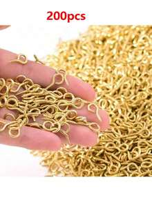 100个/500个迷你眼针、眼钩、螺纹眼针、金属螺丝眼针，珠宝吊坠袖扣DIY珠宝制作材料，10毫米/0.39英寸 - 彩色 - 查看 15