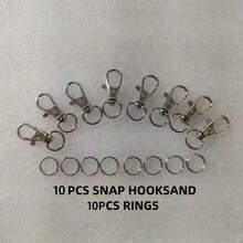 Bộ 10 móc khóa kèm vòng chìa khóa - Bộ dụng cụ tự làm trang sức, bao gồm 5 móc càng cua bằng kim loại và 5 móc chìa khóa có thể tháo rời, rất phù hợp để làm dây đeo và trang sức, vật tư làm trang sức. - Nhiều màu - Xem 12