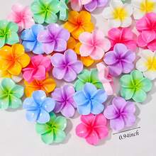 30pcs Random Mixed Color 5-Petal Flower DIY Cream Gel Phone Case Material Pack, Handmade Craft Resin Jewelry Accessories - Multicolor - View 8