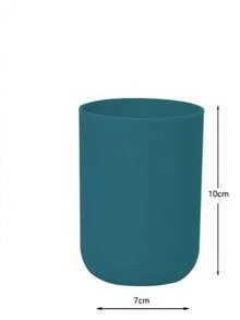 5pcs Minimalist Bathroom Accessory Set / Matte Green Countertop Storage / Toilet Brush + Soap Dispenser + Rinse Cup + Toothbrush Holder + Soap Dish - Dark Green - View 9