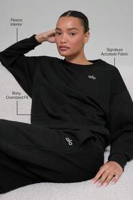 Alo Yoga Alo Accolade Crew Neck Pullover Unisex Style Designed For A Boxy Black U3031rg - màu đen - Xem 2