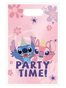 10个粉色史迪奇卡通主题糖果袋，适用于生日派对、主题派对、礼品包装、带史迪奇图案的收纳袋、派对小礼物、复活节礼物 - 彩色 - 查看 4