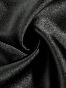 DONICY Pantalon large noir pour femmes, tissu drapé, taille haute coupe droite, polyvalent pour le bureau et les occasions décontractées - Noir - Voir 6