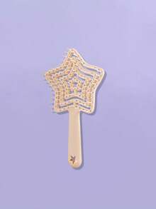 4个/1个儿童马卡龙休闲风镂空弹力星形直发梳，蓬松高顶长发梳，是送给青少年的理想礼物。 - 彩色 - 查看 11