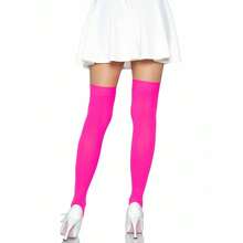 Leg Avenue Women's Solid Hue Thigh Highs - Hồng - Xem 3