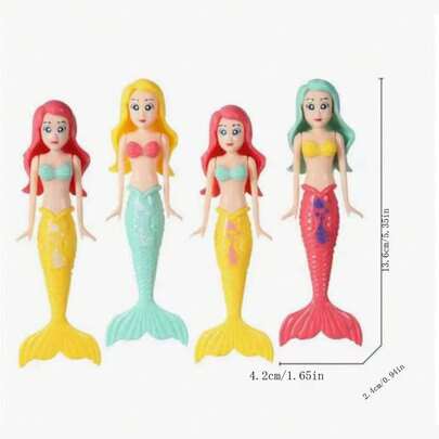 MINKOJA 4PCS Đồ chơi nàng tiên cá lặn màu ngẫu nhiên, làm quà tặng sinh nhật, hồ bơi, bãi biển, phòng tắm và tiệc [Kiểu dáng 1 chiếc và 2 chiếc là ngẫu nhiên] [2 kiểu dáng, ngẫu nhiên] Khiến bạn cảm thấy như mình đã mở một hộp mù khi mua đồ chơi tắm cho trẻ em, đồ chơi bãi biển, đồ chơi lặn, bom tắm cho trẻ em, nhà chơi ngoài trời, sinh nhật, giá đỡ đồ chơi tắm, đồ trang trí phòng tắm cho trẻ em, lưới đựng đồ chơi tắm, bom tắm cho trẻ em, đồ chơi tắm không có lỗ, đồ chơi tắm, bộ bom tắm, Tonie, Ahs, đồ chơi tắm, đồ chơi bãi biển, đồ chơi hồ bơi