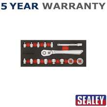 Sealey Premier Platinum Low Profile Socket Set 1/4"Sq Drive 15pc AK5783 - B - View 3