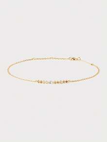 时尚甜美的S925纯银多色立方氧化锆莲花手链，适合日常佩戴 - Zircon Bracelet - 查看 2