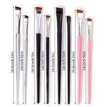 6pcs Ultra-Thin Precision Makeup Brush Set, Including Straight Eyeliner Brush And Angled Eyebrow Brush, Professional Detail Brushes For Precise Lower Lash And Eyebrow Shaping, Soft Synthetic Bristles And Ergonomic Handles, Compact And Portable, Ideal Makeup Tool Set For Women And Girls For Daily Makeup, Travel And Touch-Ups - Multicolor - View 7
