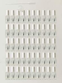 5个/10个/20个/30个/50个装方形透明玻璃可填充指甲油瓶，容量分别为3毫升/5毫升/7毫升/8毫升/10毫升/12毫升/15毫升，便携式美甲样品瓶，带刷子 - 查看 55