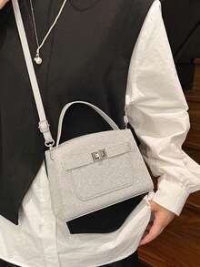 Women's Handbag, Popular High-Quality Luxury Bag, Fashionable Tote Shoulder Bag, Suitable For Daily Outings - Silver - View 7