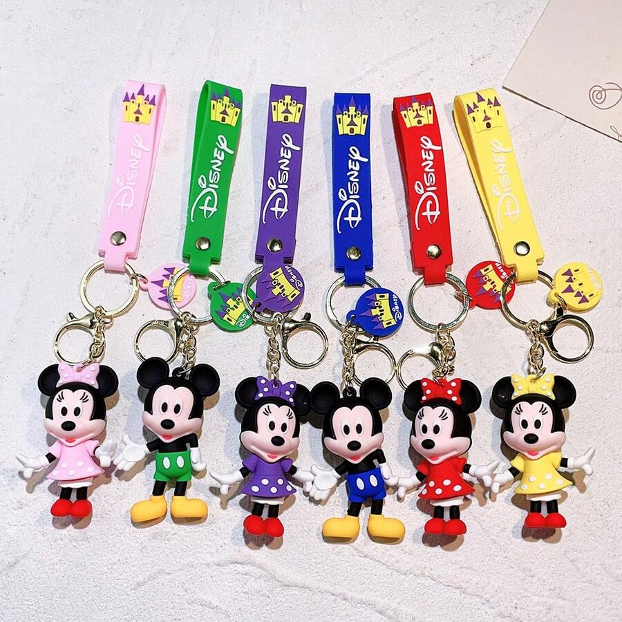 Móc khóa chuột Mickey dễ thương của Disney, móc khóa silicon hoạt hình nhiều màu sắc kèm dây đeo cổ tay Disney, phụ kiện trang trí túi hình nhân vật kinh điển, phụ kiện phù hợp cho phụ nữ và bé gái, phụ kiện và quà tặng công viên Disney. - Nhiều màu - Xem 1