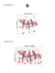 1 pieza Adhesivo decorativo de pared con loro, Vinilo autoadhesivo y removible para sala de estar, dormitorio, baño, decoración del hogar - Vinilos decorativos para pared - Ver 10
