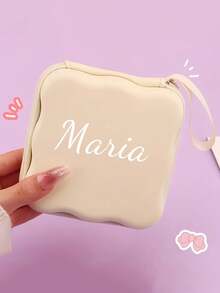 Customized Square Wave Large Capacity Data Cable Storage Bag, Customizable Digital Storage Bag, Customized Mini Storage Pouch, For CCD Camera Charger And Headphones, Portable Travel Digital Cute Cartoon Style Storage Box, Personalized Data Cable Organizer Bag, Personalized Digital Accessories Storage Box, Suitable For Daily Use, Work, School, Outing, Travel - Multicolor - View 4