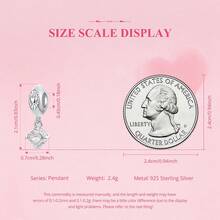 Nhẫn đôi BAMOER bằng bạc Sterling 925, mặt dây chuyền hình trái tim đính hạt, quà tặng kỷ niệm và ngày Valentine. - Bạc - Xem 9