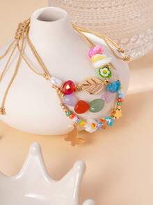 Bộ 3 vòng tay nữ thời trang thường ngày, đa năng, hình bướm và hoa. - Nhiều màu - Xem 5