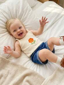 Young Girls Tank Top Co-Ords - Apricot - View 7