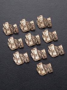 10pcs/Set Asymmetrical Textured Vintage Chic High-End Metal Buttons, For Sweaters, Coats, Suits, Uniforms, Cardigans, Jackets, DIY, Holiday Scenes, Shoes, Hats, Gift Boxes, Sewing Accessories - Multicolor - View 16