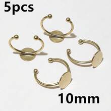 5 chiếc đế nhẫn bằng thép không gỉ 6-12mm, dạng phẳng, dùng để làm nhẫn thủ công, phụ kiện chế tác trang sức DIY. - Thiết kế nhẫn - Xem 12