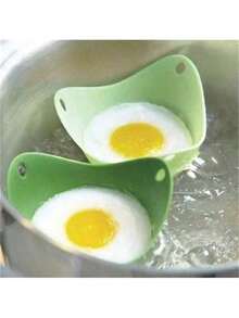 4pcs Non-Stick Silicone Egg Rings, Suitable For Microwave, Air Fryer, Stovetop - Kitchen Tool For Perfect Poached Eggs - Multicolor - View 4