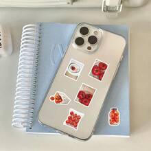 63张红色番茄主题贴纸，田园风植物拼贴画，适用于剪贴簿、手账和笔记本电脑DIY - 彩色 - 查看 6